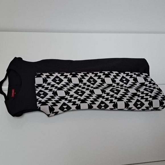 Small san francisco black and white bodycon midi dress aztec pattern - Picture 3 of 7